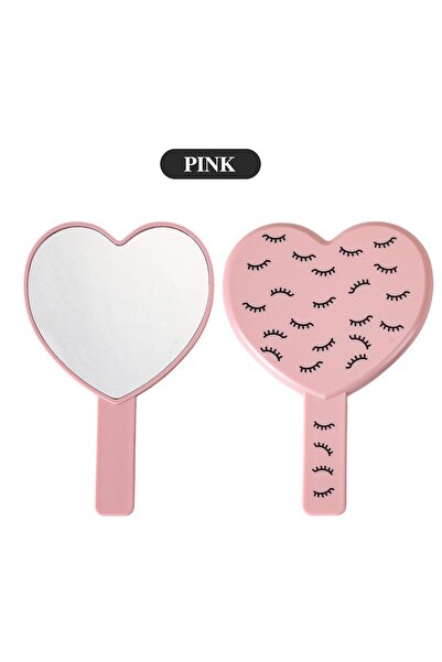 choice2 Pink High Definition Heart Shaped Hand-held Vanity Mirror with Handle...