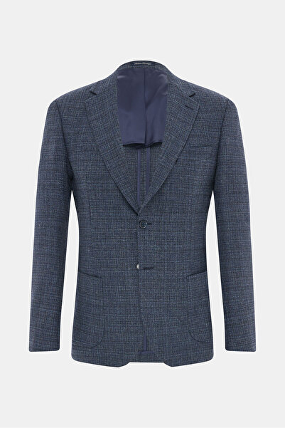 W Collection LACİVERT DÜĞMELİ YÜN CEKET