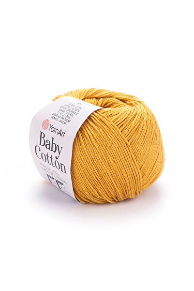 Yarnart Baby Cotton - Дитяча пряжа для в'язання ручної роботи Темно-жовта-433