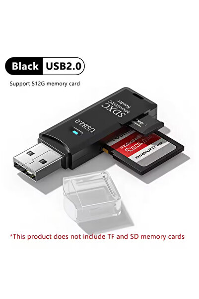 choice2 Black2.0 2 in 1 USB2.0/3.0 Card Reader Micro TF SD Card Reader USB Ad...