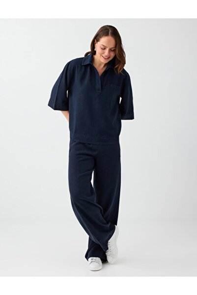 Jimmy Key Lacivert %100 Tencel Cep Detaylı Dokuma Pantolon