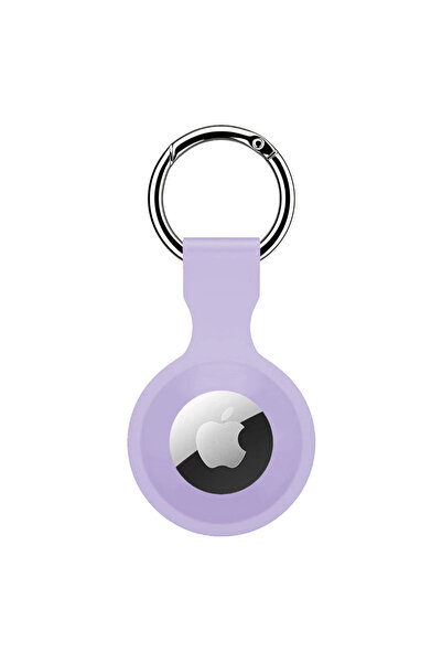 Casey Studios Premium silicone protective case for AirTag with Keychain, purple
