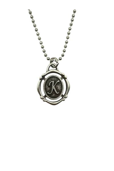 Herşey Nota Letter K Antique Unisex Necklace – Personal, Elegant, and Origina...