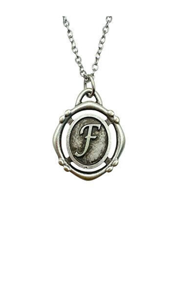 Herşey Nota F Letter Antique Unisex Necklace – Personal, Elegant, and Origina...