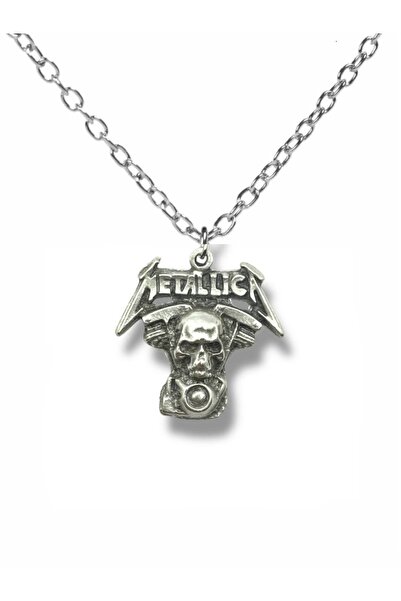Herşey Nota Metallica Themed Silver Color Unisex Necklace – Rock and Metal Mu...