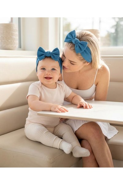 Babygiz Baby Girl Children's Bow-Tie Hairband, 100% Cotton Combed Cotton, Non-Slip, Ultra Flexible Soft Headband
