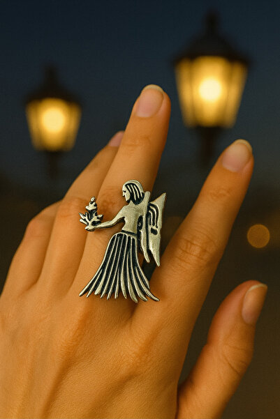 HER ŞEY NOTA www.herseynota.com Unisex Adjustable Metal Ring with Virgo Symbol