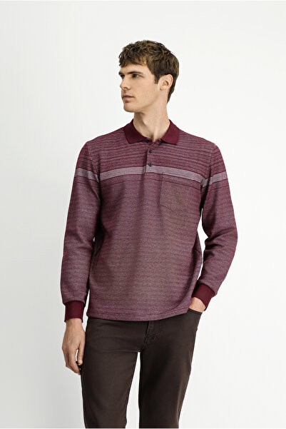 Kiğılı Polo Neck Regular Fit Striped Sweatshirt