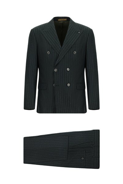 Abdullah Kiğılı 6 Drop Regular Fit Standard Cut Wool Striped Double Breasted ...
