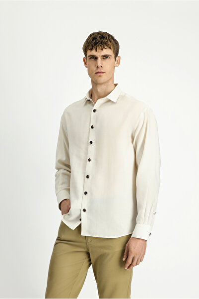 Kiğılı Long Sleeve Oversize Lyocell Blend Shirt
