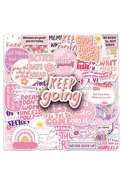 Choice 50pcs 50Pcs Waterproof Pink Inspirational Stickers Motivational Quotes...