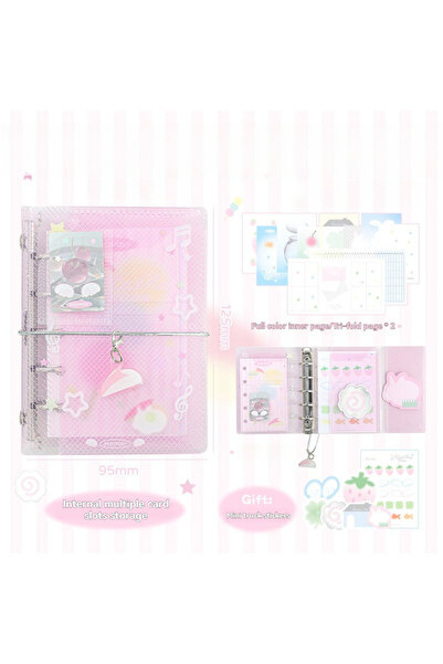 Choice Candy Mini Portable Twill Ioose leaf Notebook Three Fold Storage Noteb...