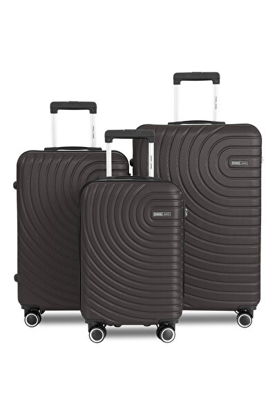 PARAJOHN Lightweight Travel Luggage Trolley Set 3 Pcs ABS -Dark Grey