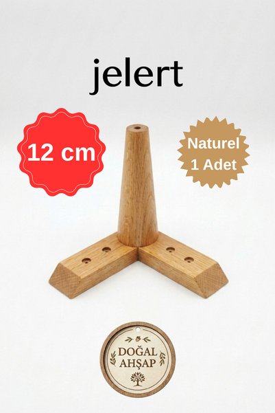 Jelert Masif Gürgen Ahşap 12 cm Naturel-Tekli, Mobilya Yükseltme Ayağı, Robot...