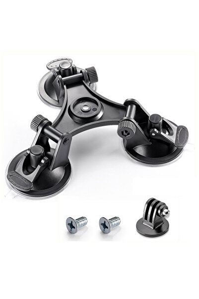 Choice black color Triple Suction Cup Car Mount with 3-Prong Adapter for GoPr...