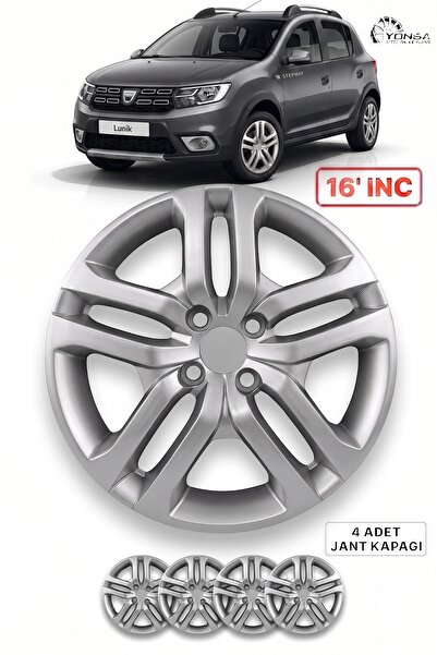 YONGA OTO AKSESUAR DACİA SANDERO STEPWAY 16 İnç Jant Kapağı 4'lü Set Gümüş + ...