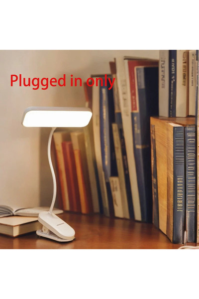Choice WHITE Plug-in Clip-On Desk Lamp with Eye Care, USB Rechargeable & Plug...