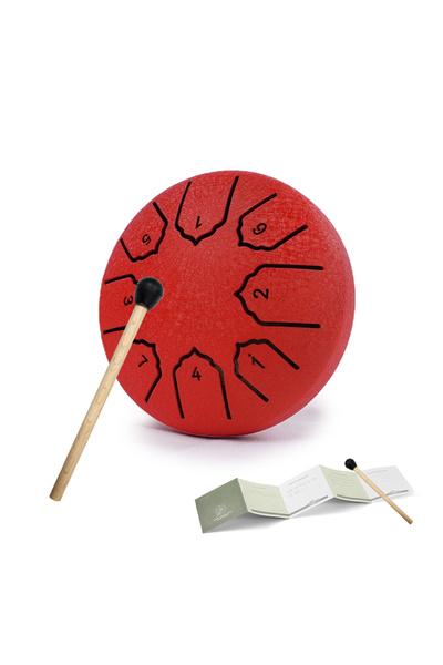 Choice 4 inch Red Mini Steel Tongue Drum 4 Inch 8 Notes Rain Drum for Outside...