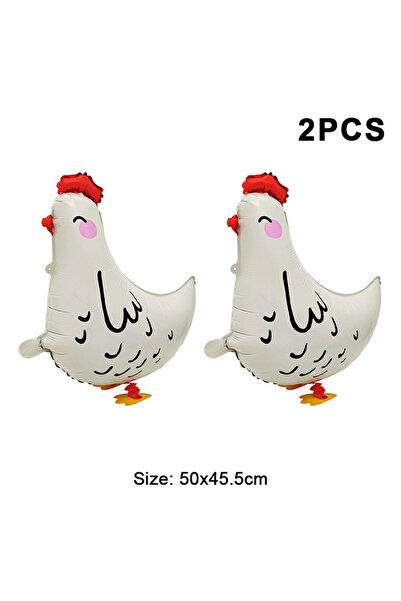 Choice Other White 2Pcs Cartoon Chicken Aluminum Foil Balloons Black White Po...
