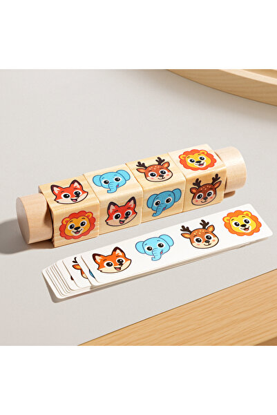 Choice Animal Theme 1PC Cartoon Pattern Rotating Matching Building Blocks Chi...