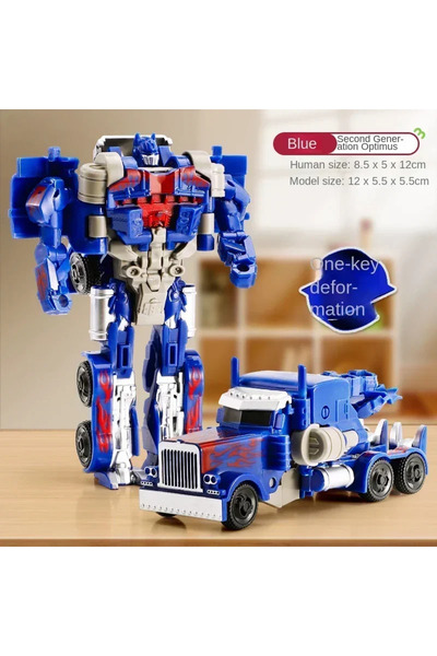 Choice3 Blue Transformation Car Anime Robot Model One Step Deformation Robot ...
