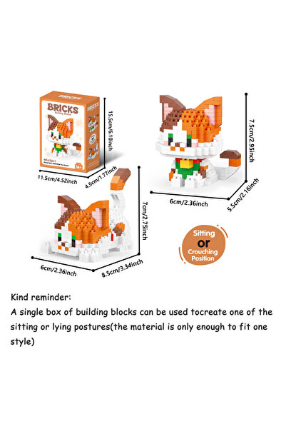 Choice in bag Orange white cat Micro Mini Super Cute Micro Cat Building Kit T...