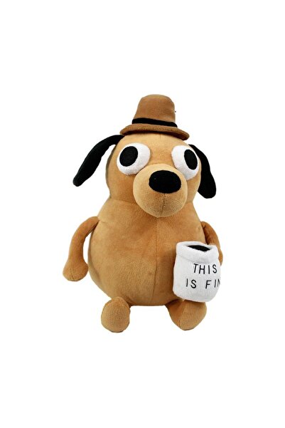 Choice Hasbro A 25cm This Is Fine Meme Coffee Dog Plush Toy Soft Stuffed Doll...
