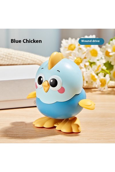 Choice5 Blue Cartoon Clockwork Chick Toy On Chain Chick Move Jump Little Chic...