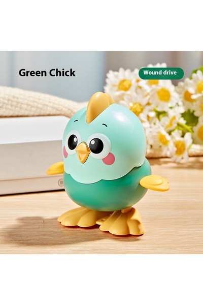 Choice3 Green Cartoon Clockwork Chick Toy On Chain Chick Move Jump Little Chi...