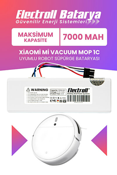 ELECTROLL Xiaomi Mi Vacuum Mop 1c Uyumlu Batarya (MAKSİMUM KAPASİTE) 7000mah ...