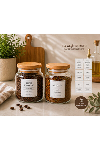 Durina Living Set of 2 800 ml Glass Jars with Wooden Beech Lid Vacuum Salt – ...