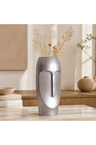 Mosarte Stoneface Series Minimalist Soyut Yüz Vazo / Heykel – Modern Dekorati...