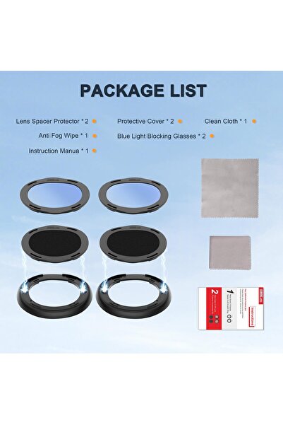 Choice Black Lens Protector Kit for Meta Quest 3 with Anti Fog Wipe, Lens Pro...