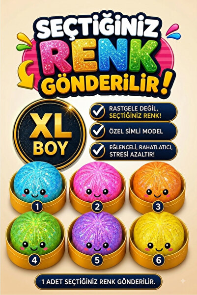 vattara Çin Mantısı Squishy Simli Büyük Boy Sukuşi Stres Oyuncak Seçtiğiniz B...