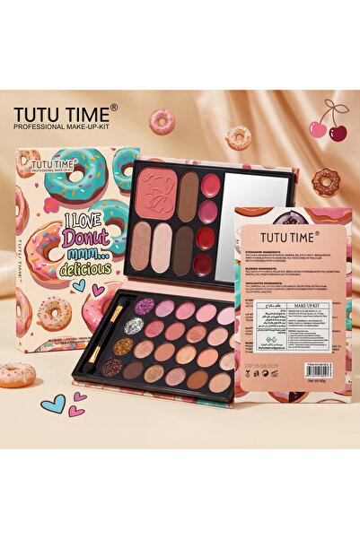 TUTU TIME لوحة ظلال عيون متعددة الألوان مع جليتر ومرآة 681B-2