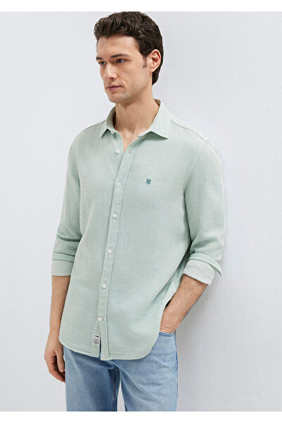 Mavi Cămașă verde cu sigla brodată Slim Fit / Croială subțire 0211899-71909