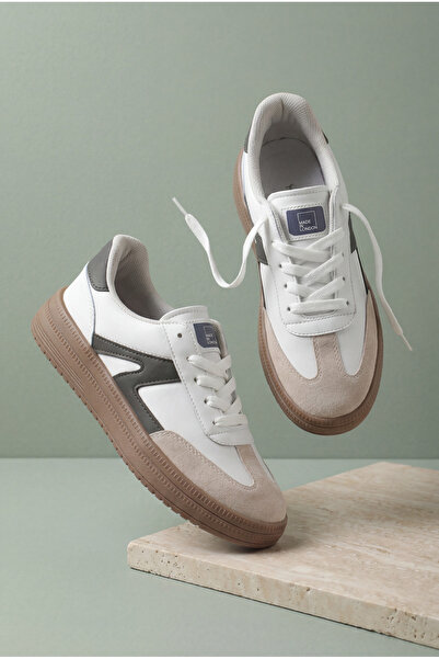 Tonny Black Γυναικείο sneaker με κορδόνια, λευκό, καπνιστό, άνετη εφαρμογή, μ...