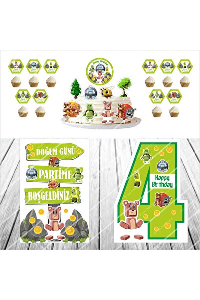SİYAH PARTİ EVİ 4 Yaş Süper Bear Adventure Doğum Günü Parti Seti