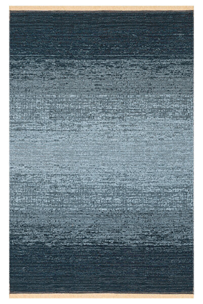 Vog Halı MİRA Antrasit Mavi Çift Taraflı Yıkanabilir Kilim Modern Ombre Renk ...