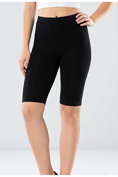 BLACK SWALLOW Γυναικείο μαύρο χτενισμένο βαμβακερό κολάν λύκρα πάνω από το γό...