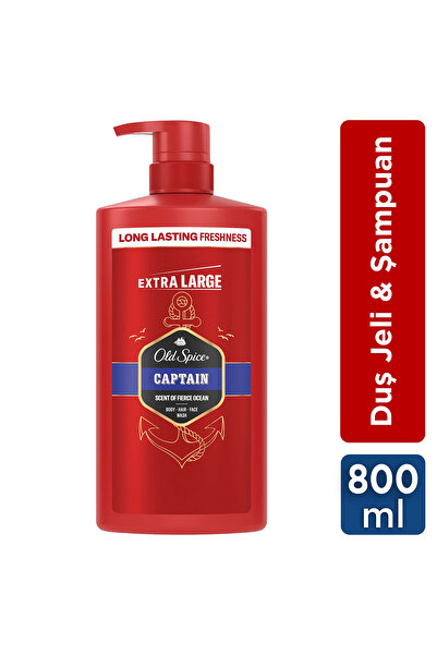 Old Spice Captain Erkek 3’ü 1 Arada Duş Jeli ve Şampuan 800 ml
