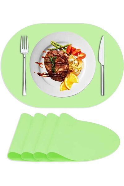 Other Siliconity Σετ 4 Οβάλ Σουπλά Σιλικόνης - Ανθεκτικά στη Θερμότητα, Αντιο...