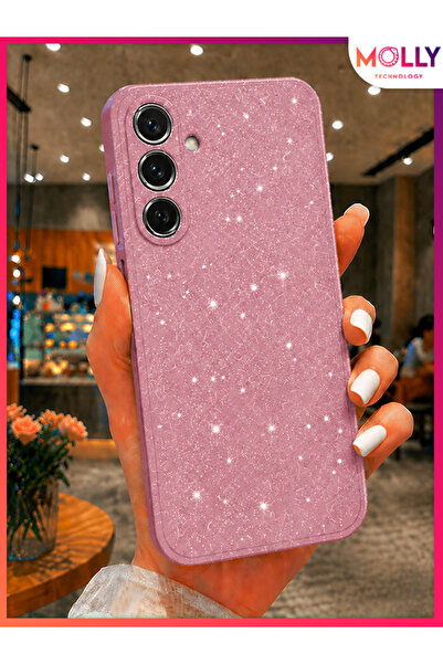 Molly SAMSUNG GALAXY S24 FE İçin Gül Kurusu Berry Parıltılı ve Işıltılı Parla...