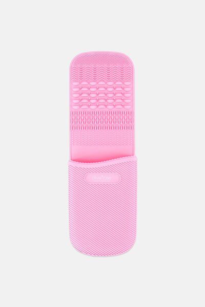 Olivia Rose Makeup Cleaning Pad And Brush Holder, Pink