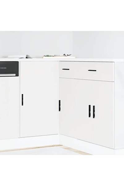 vidaxl Ντουλάπι Βάσης Νεροχύτη Λευκό από Επεξεργασμένο Ξύλο 854289