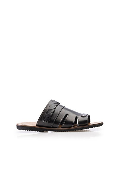 UrbanShoes Saboți bărbați din piele naturală - 2002-1 Negru Box
