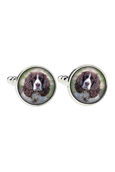 Art - Dog English Springer Spaniel - cufflinks, a shirt accessory, a shirt pe...