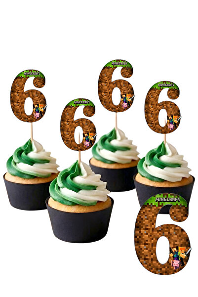 telaşe memuru Minecraft 10 Adet Cupcake Pasta Süsü - Minecraft 6 Yaş Şekilli ...