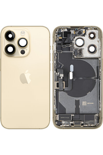 Apple iPhone 14 Pro Battery Cover, With Middle Housing, Full Parts, Gold, Swap