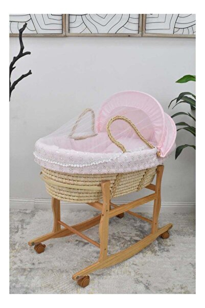 Fun Moment Moses Basket with Wooden Stand